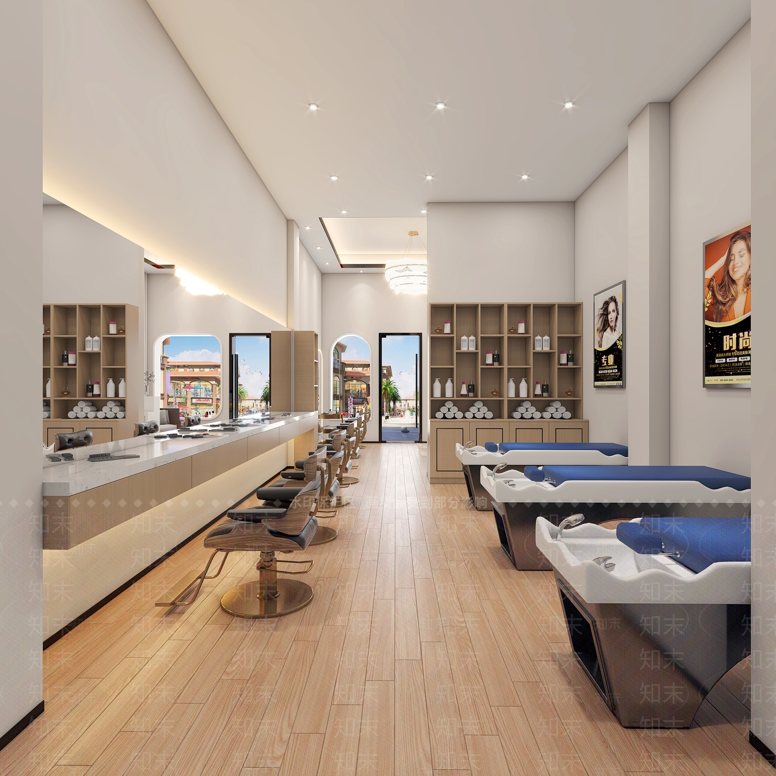 现代美发店3D模型下载【ID:1138612727】