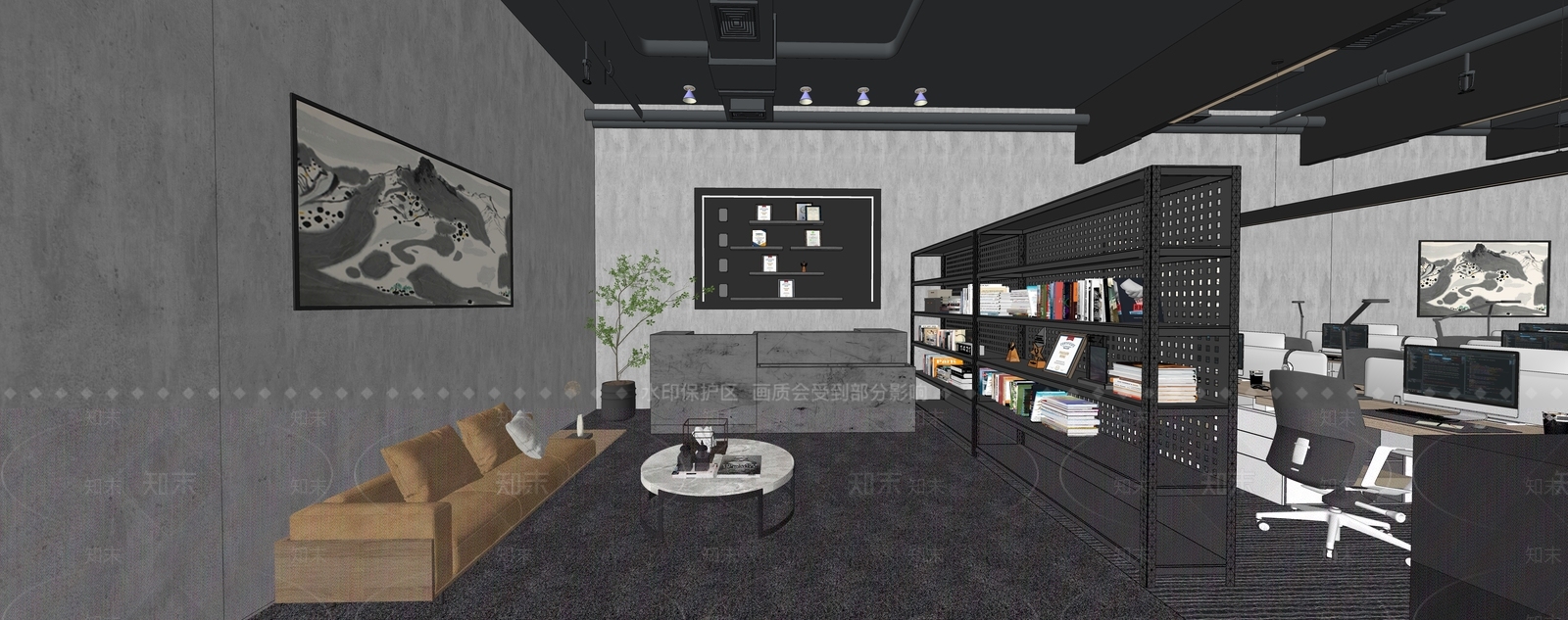 现代休息区SU模型下载【ID:1138608068】