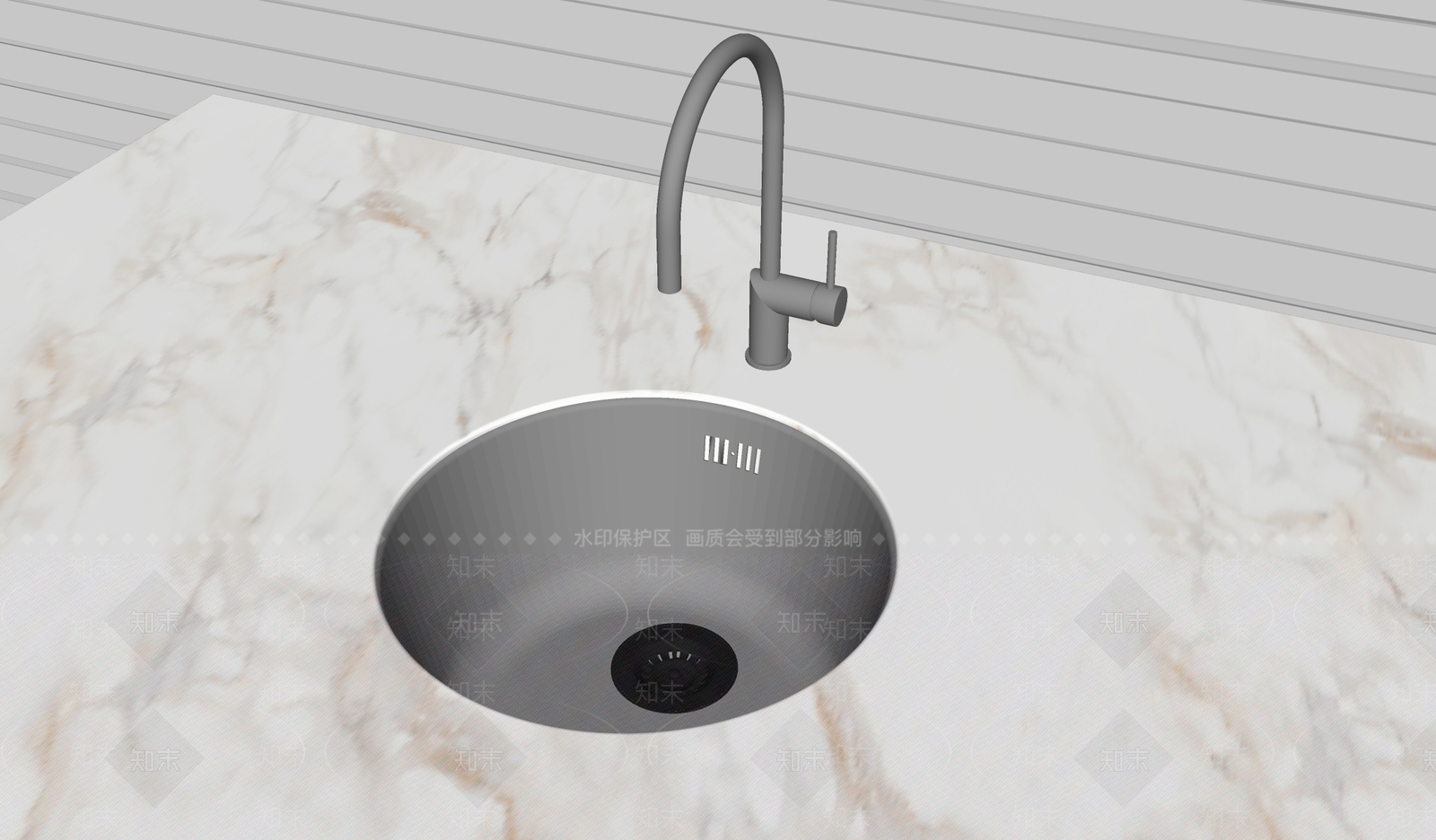 现代水槽SU模型下载【ID:1138616685】