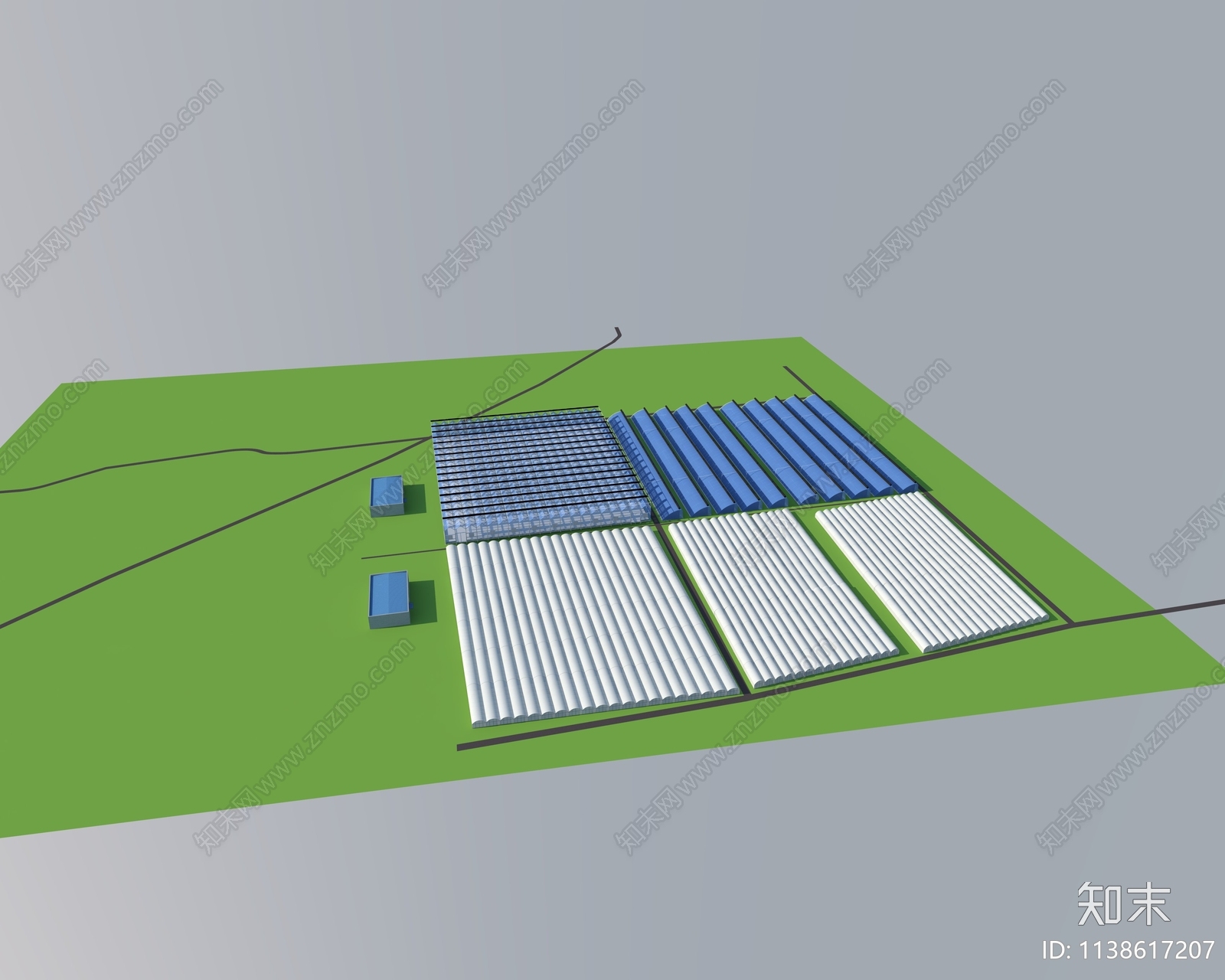 现代大棚SU模型下载【ID:1138617207】