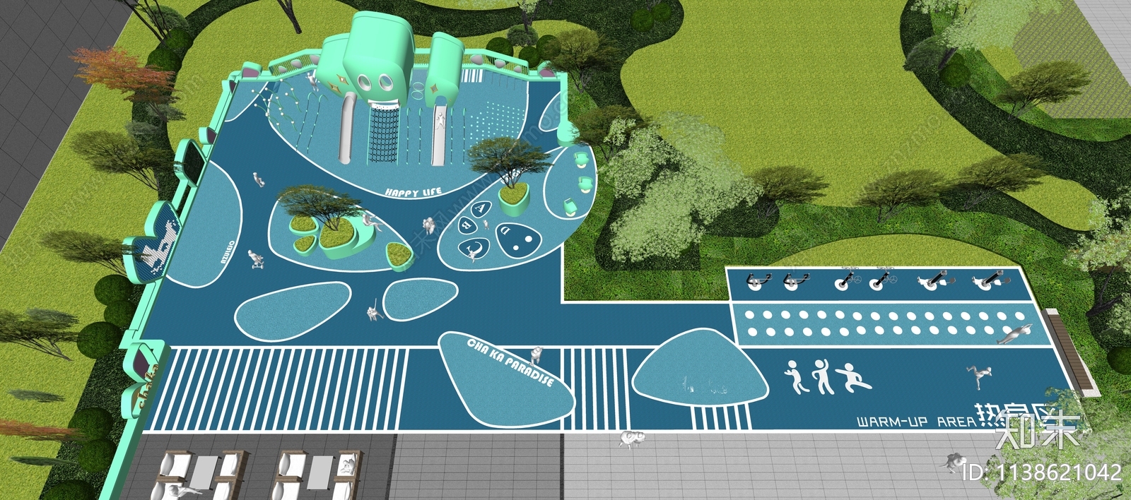 现代主题儿童活动场地SU模型下载【ID:1138621042】
