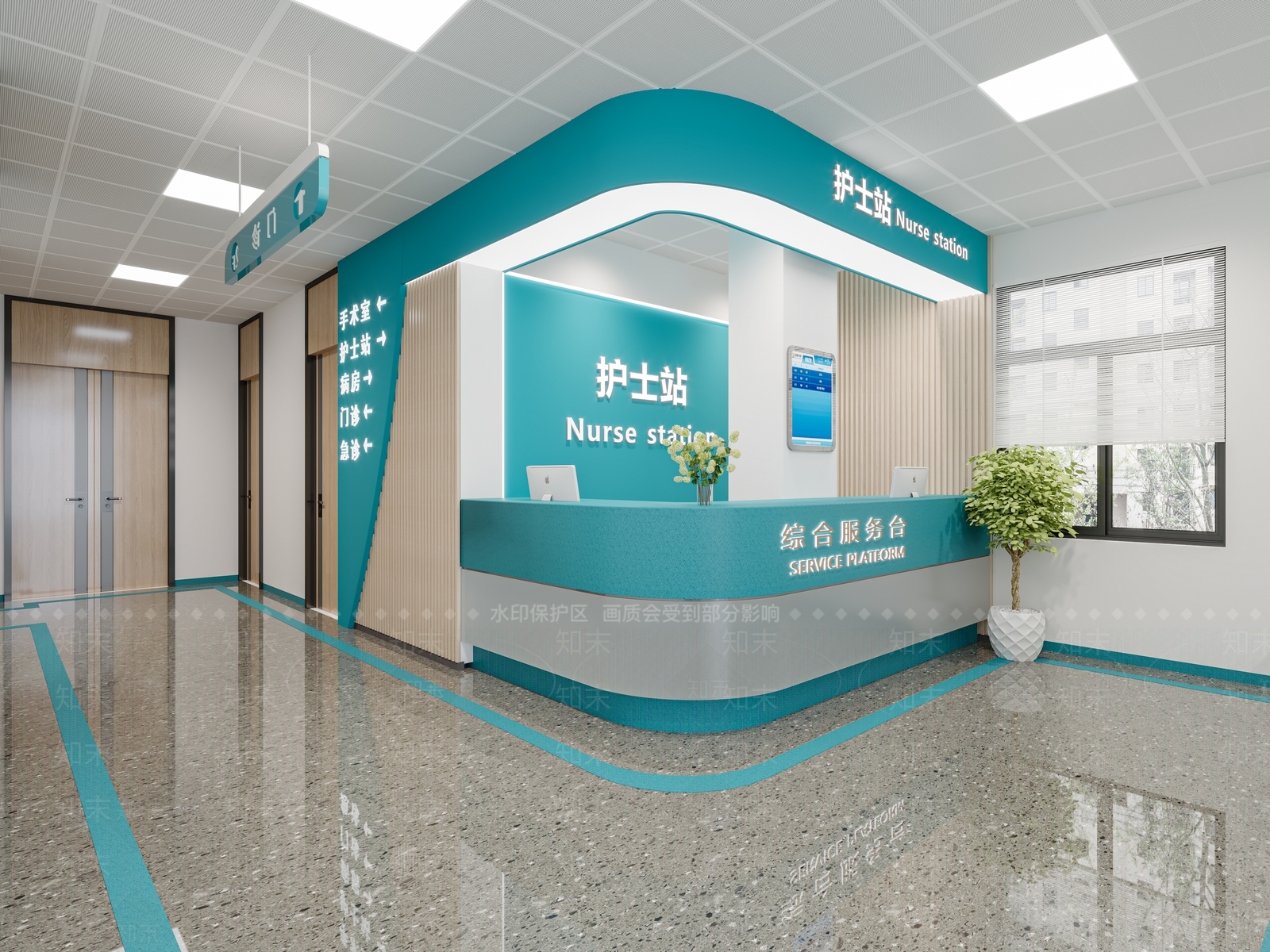 现代医院3D模型下载【ID:1138627184】_知末3d模型网