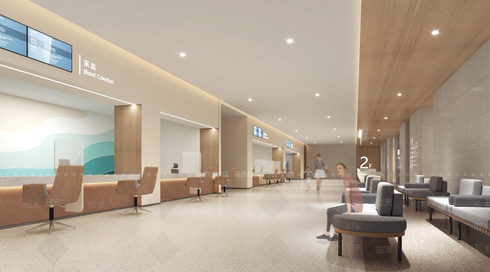 现代医院候诊区SU模型下载【ID:1138627611】