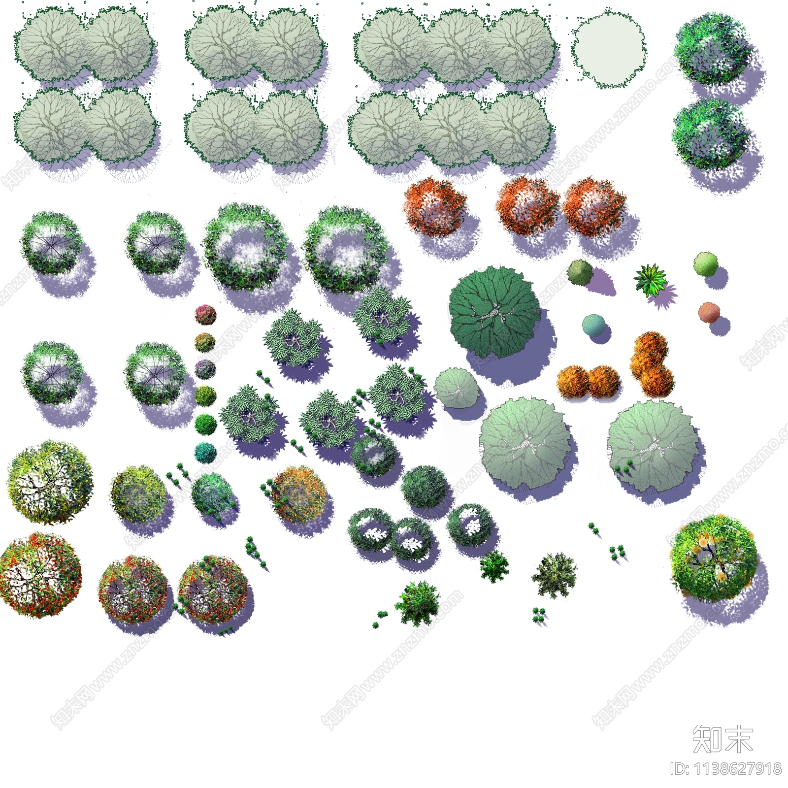 psd免抠植物彩色平面贴图下载【ID:1138627918】_【知末网贴图库】