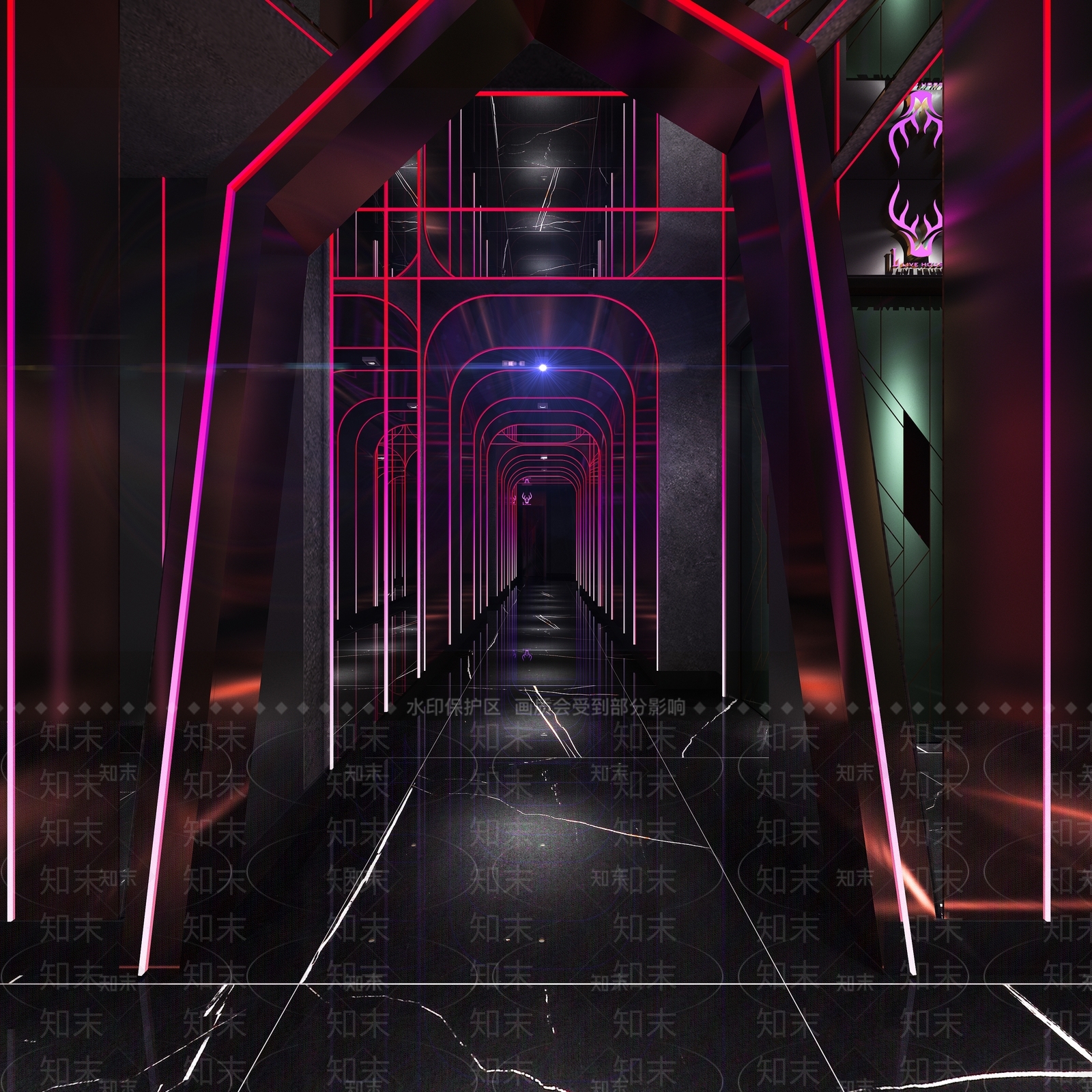 现代KTV走廊3D模型下载【ID:1138630558】