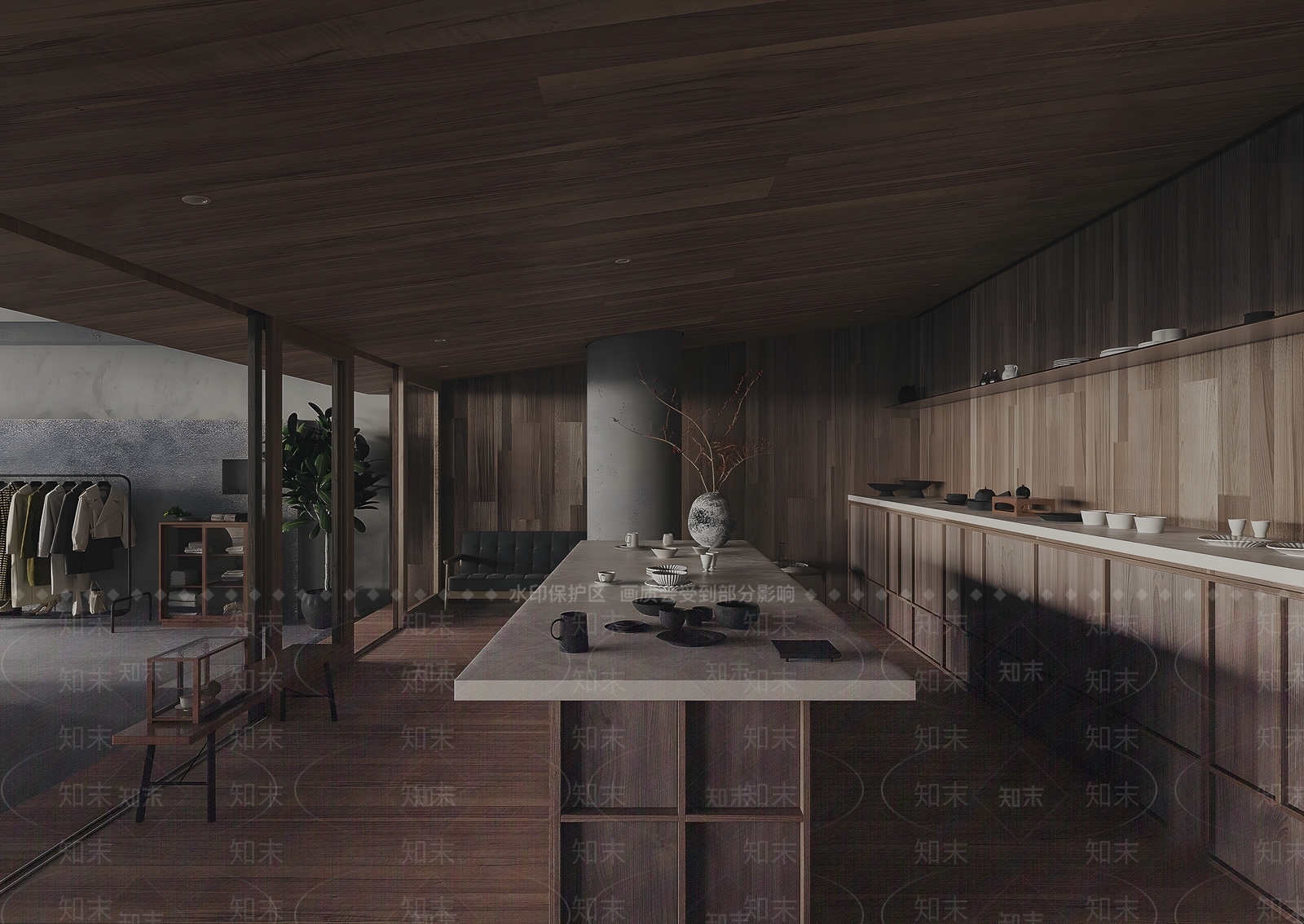 侘寂服装箱包店SU模型下载【ID:1138639073】