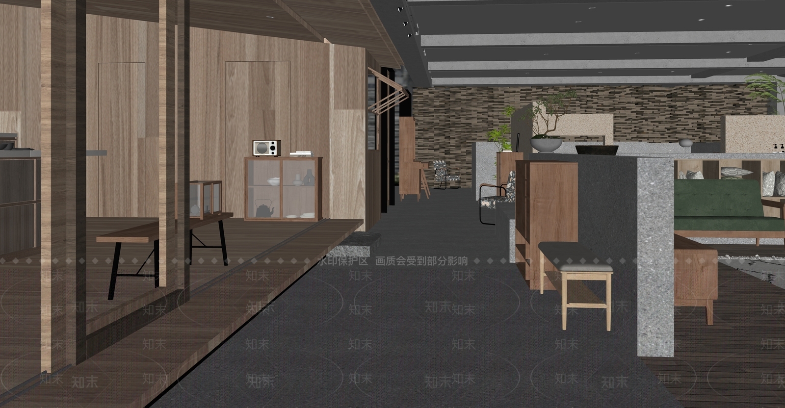 侘寂风格买手店SU模型下载【ID:1138656268】