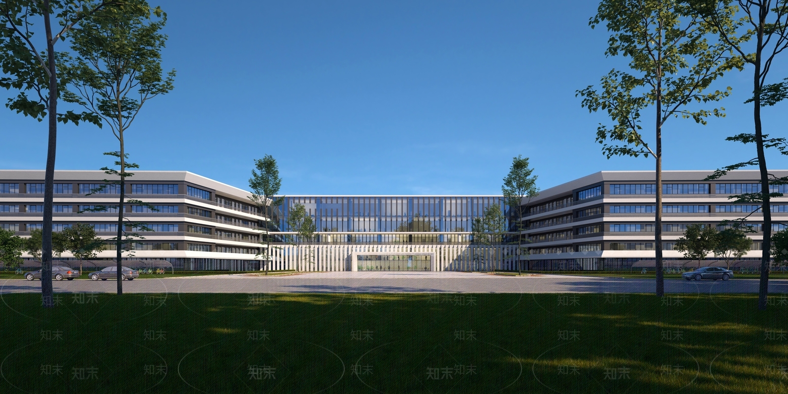 现代学校外观3D模型下载【ID:1138640038】