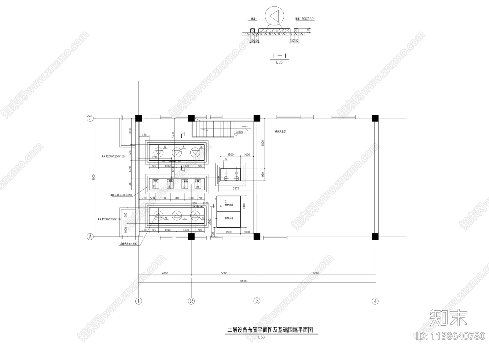 锅炉房全套cad施工图下载【ID:1138640780】