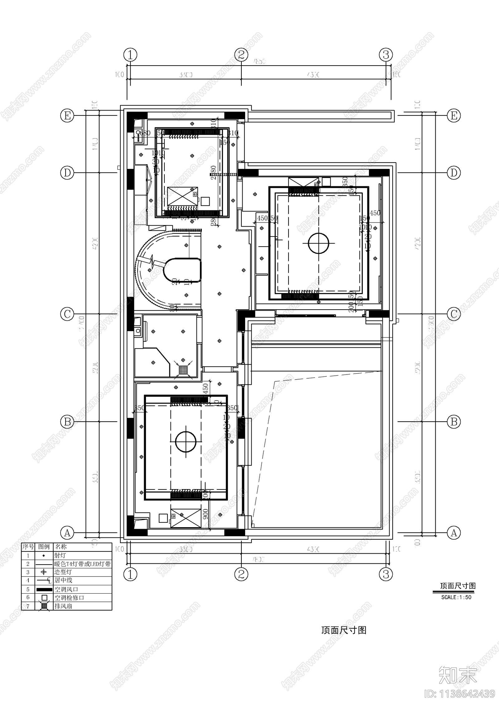 新中式别墅室内cad施工图下载【ID:1138642439】