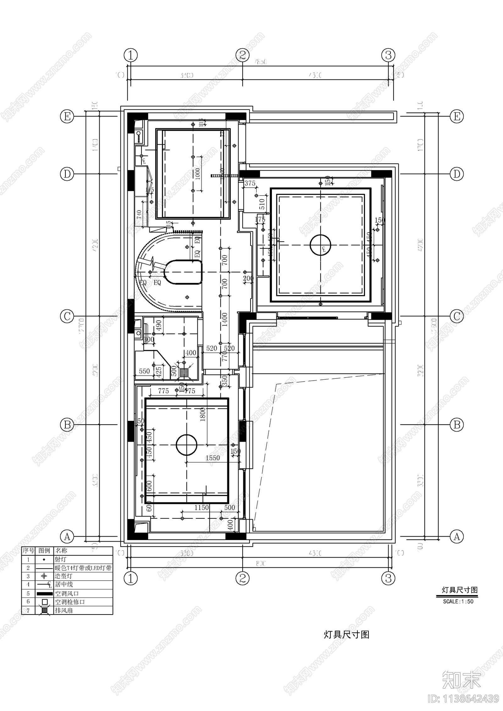 新中式别墅室内cad施工图下载【ID:1138642439】