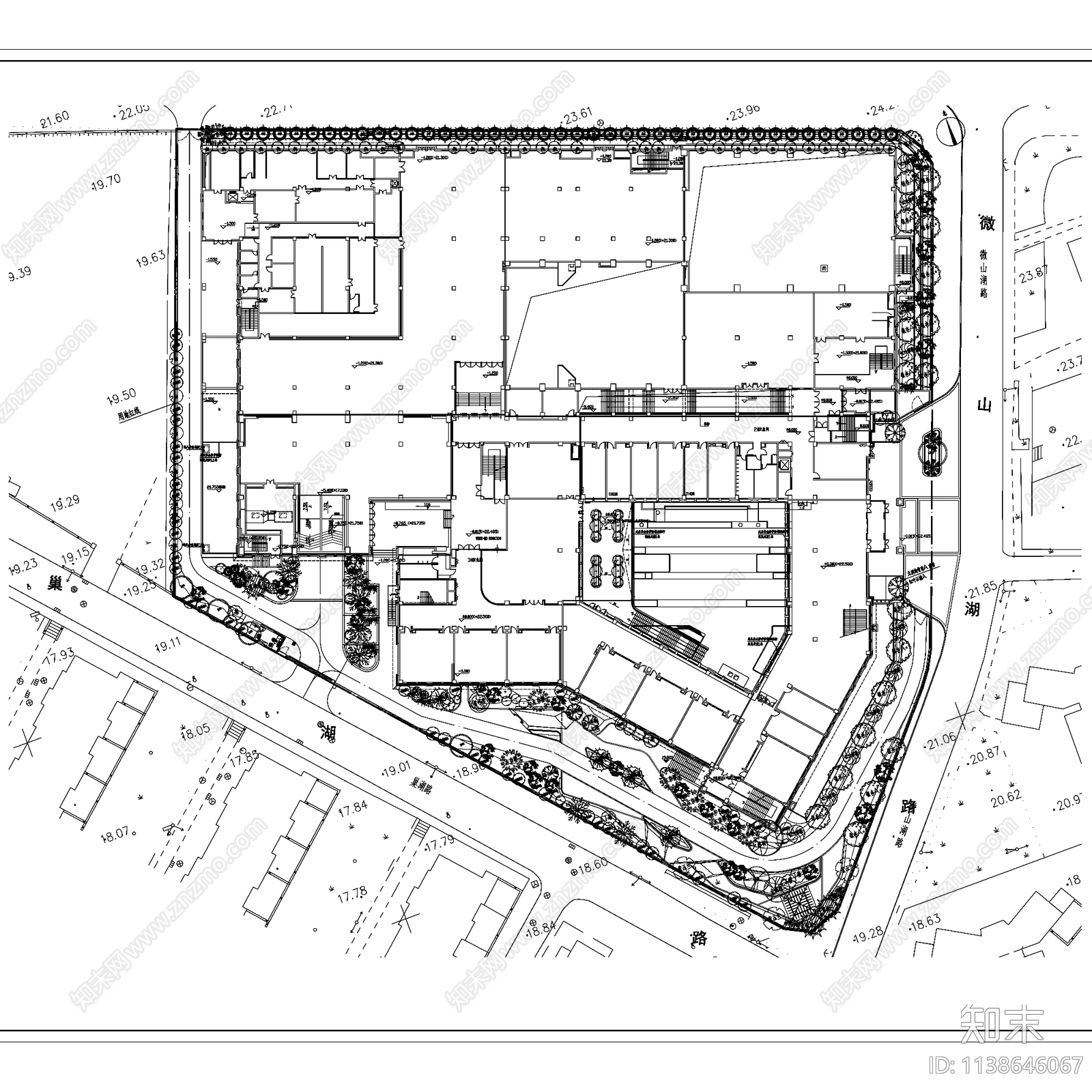 青岛宁夏路小学校园景观cad施工图下载【ID:1138646067】