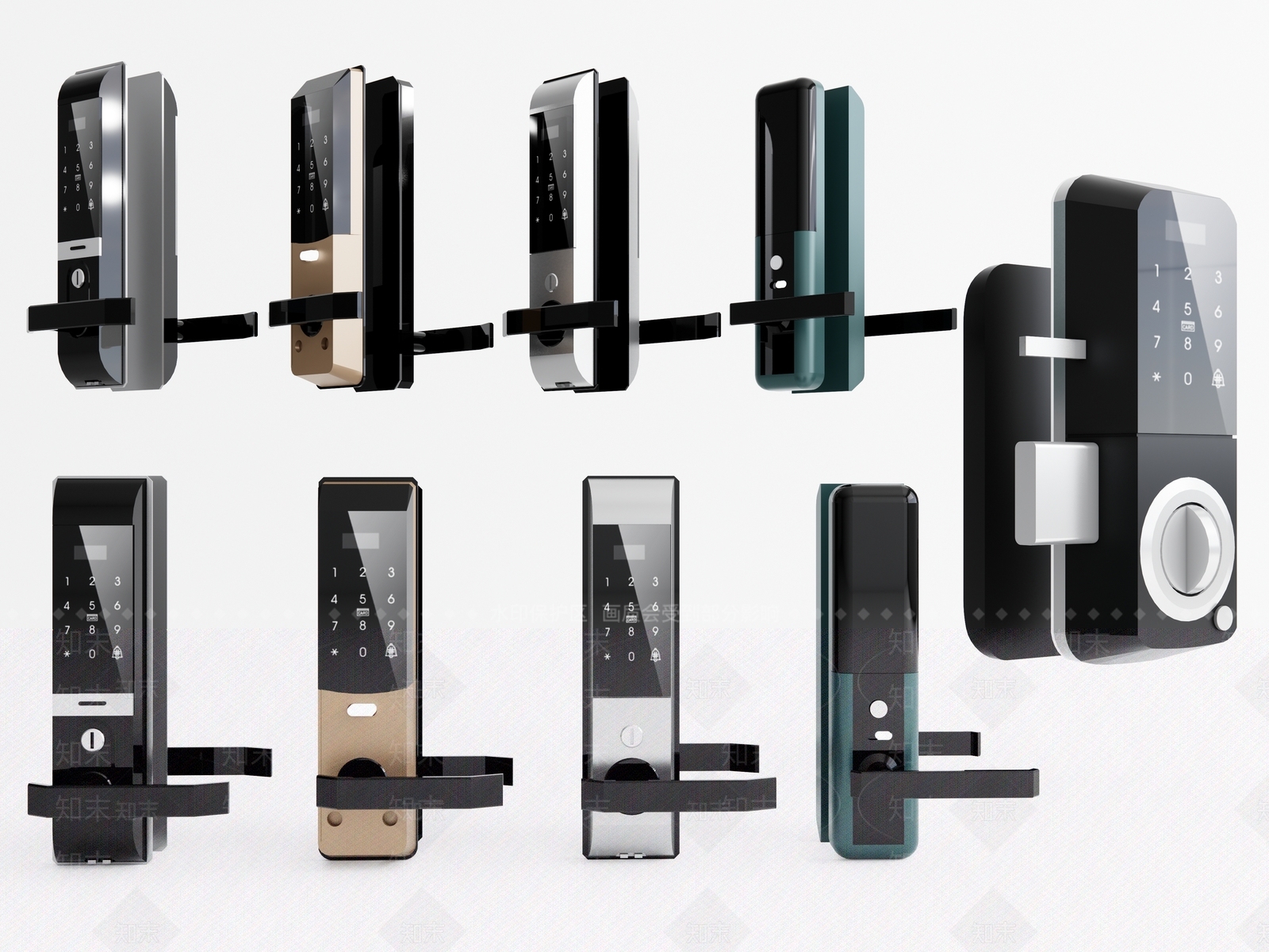 现代智能门锁SU模型下载【ID:1138648758】