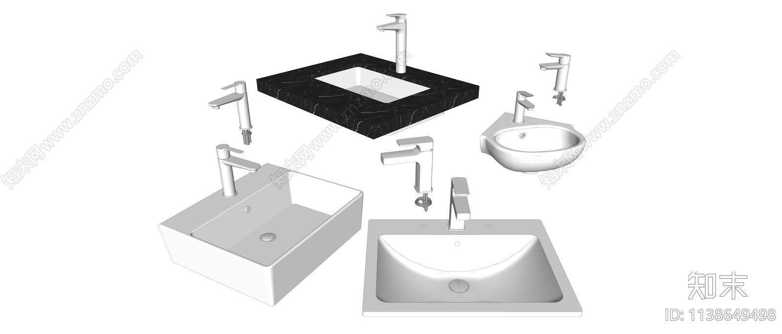 洗面盆SU模型下载【ID:1138649498】