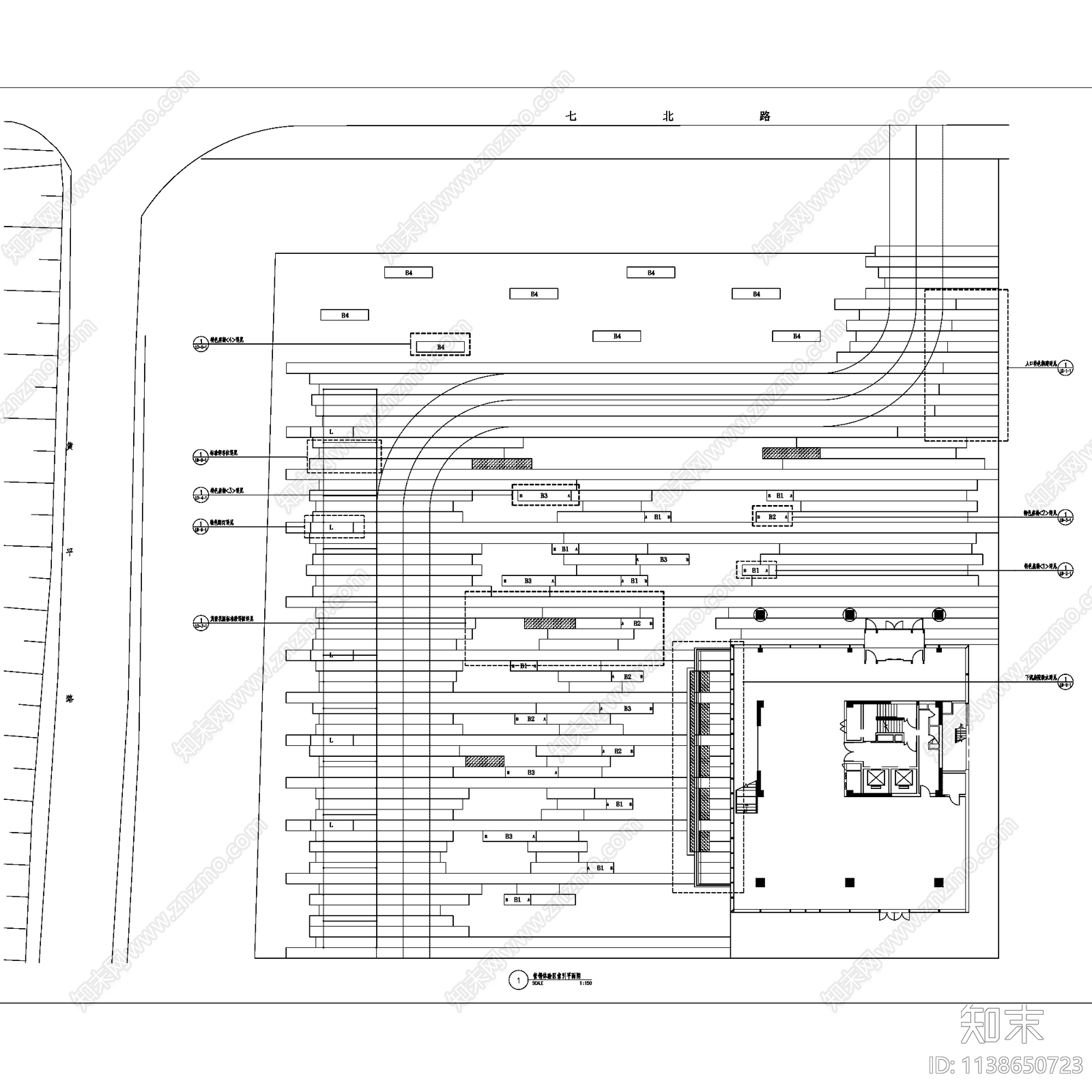 北京北七家商务园营销体验区景观cad施工图下载【ID:1138650723】