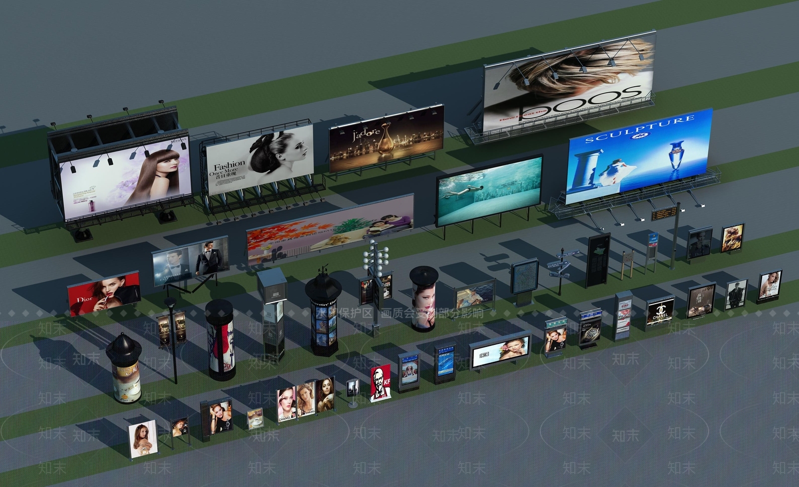 现代广告牌3D模型下载【ID:1138654000】_知末3d模型网