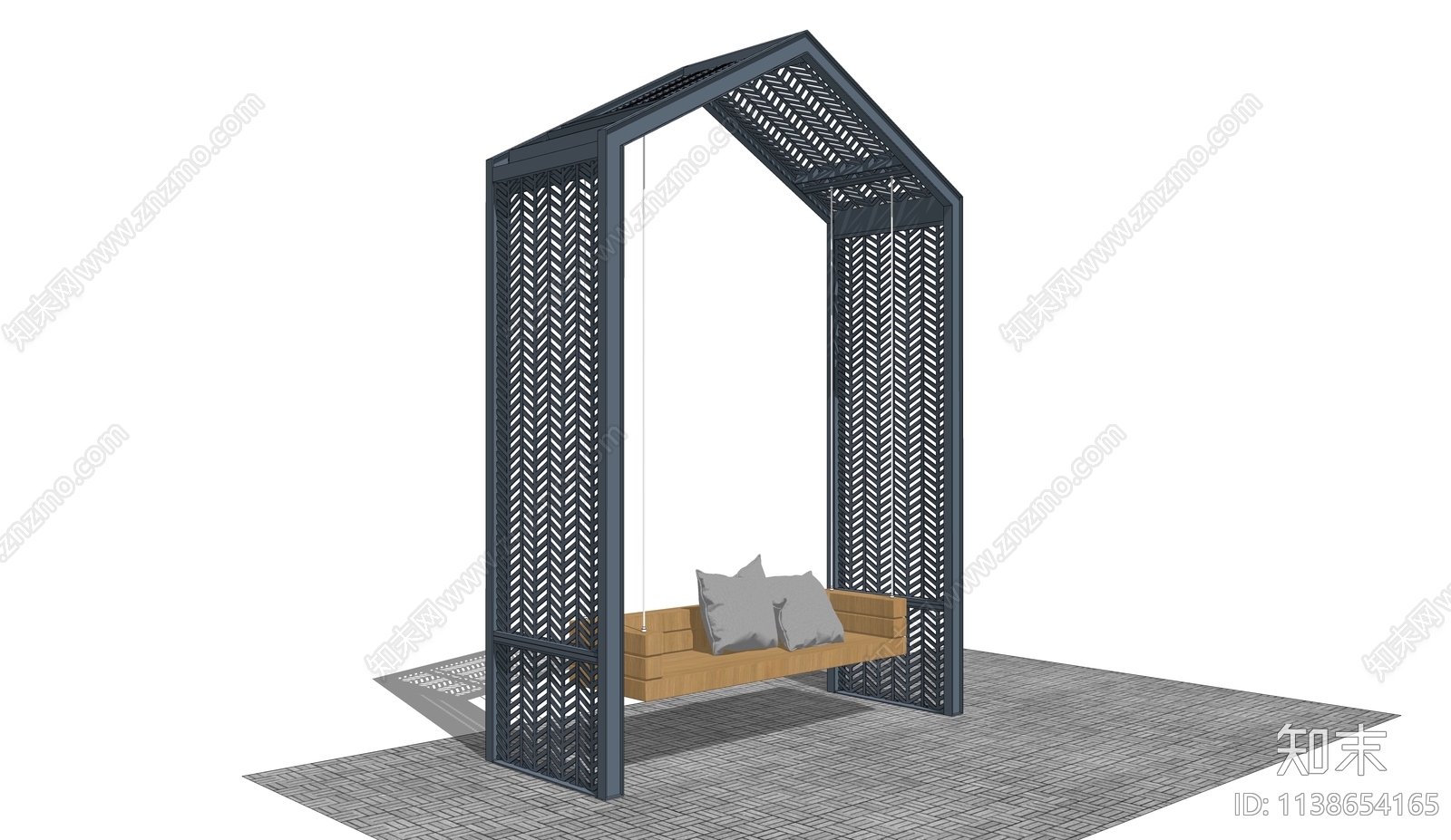 现代秋千SU模型下载【ID:1138654165】