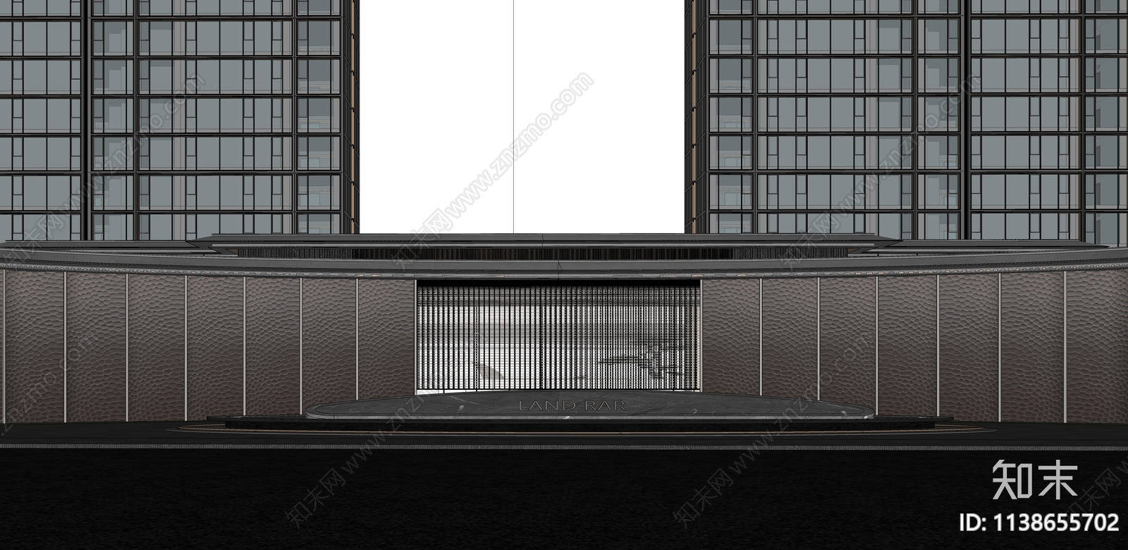 现代社区门厅建筑SU模型下载【ID:1138655702】