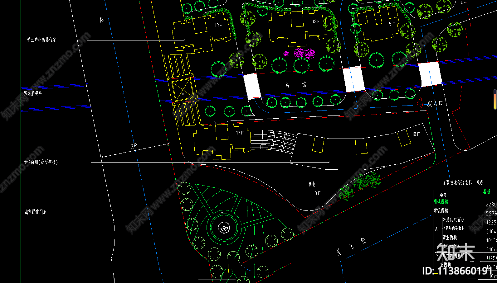 市政道路绿化景观平面图cad施工图下载【ID:1138660191】