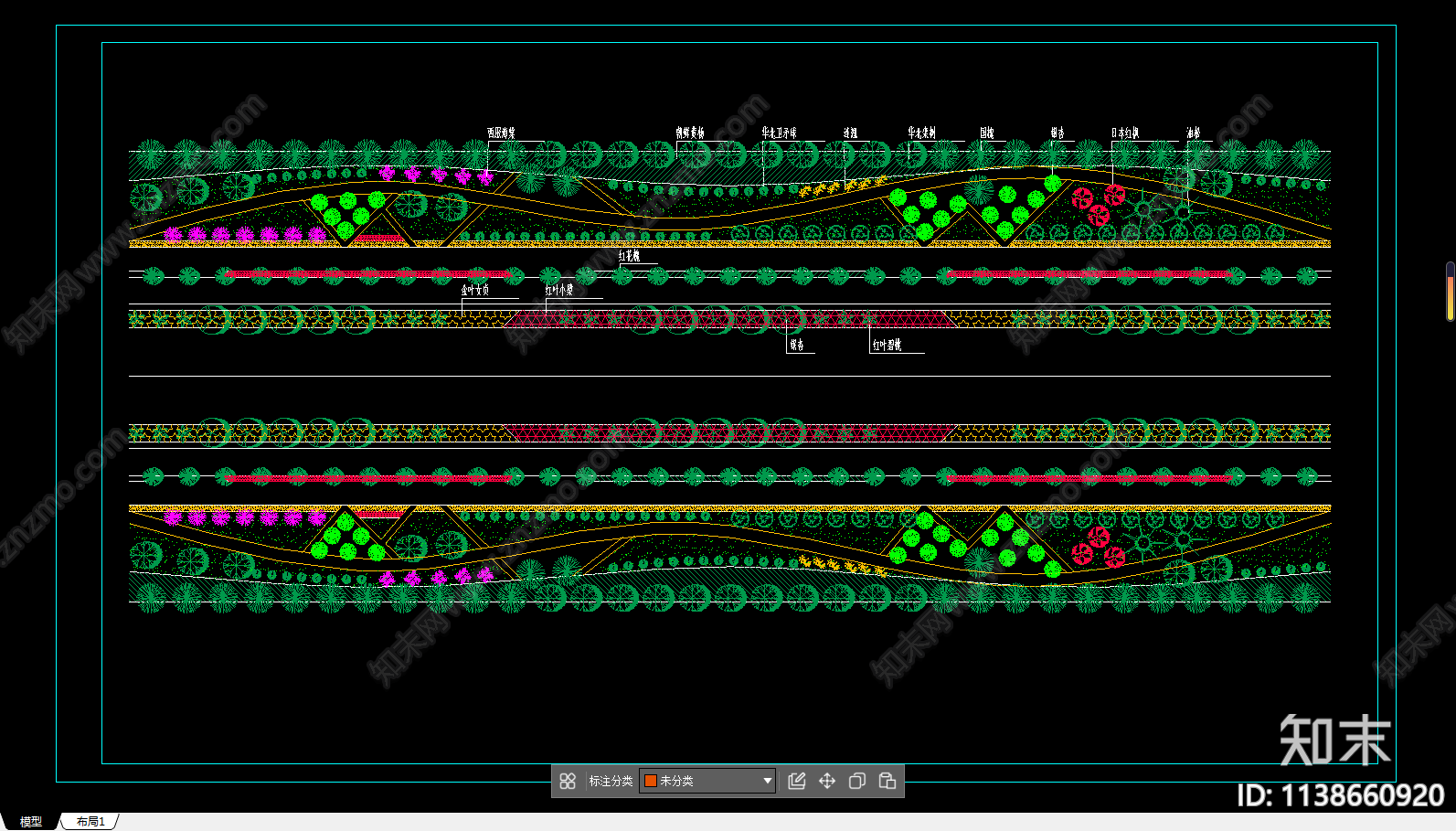 市政道路绿化平面图施工图下载【ID:1138660920】