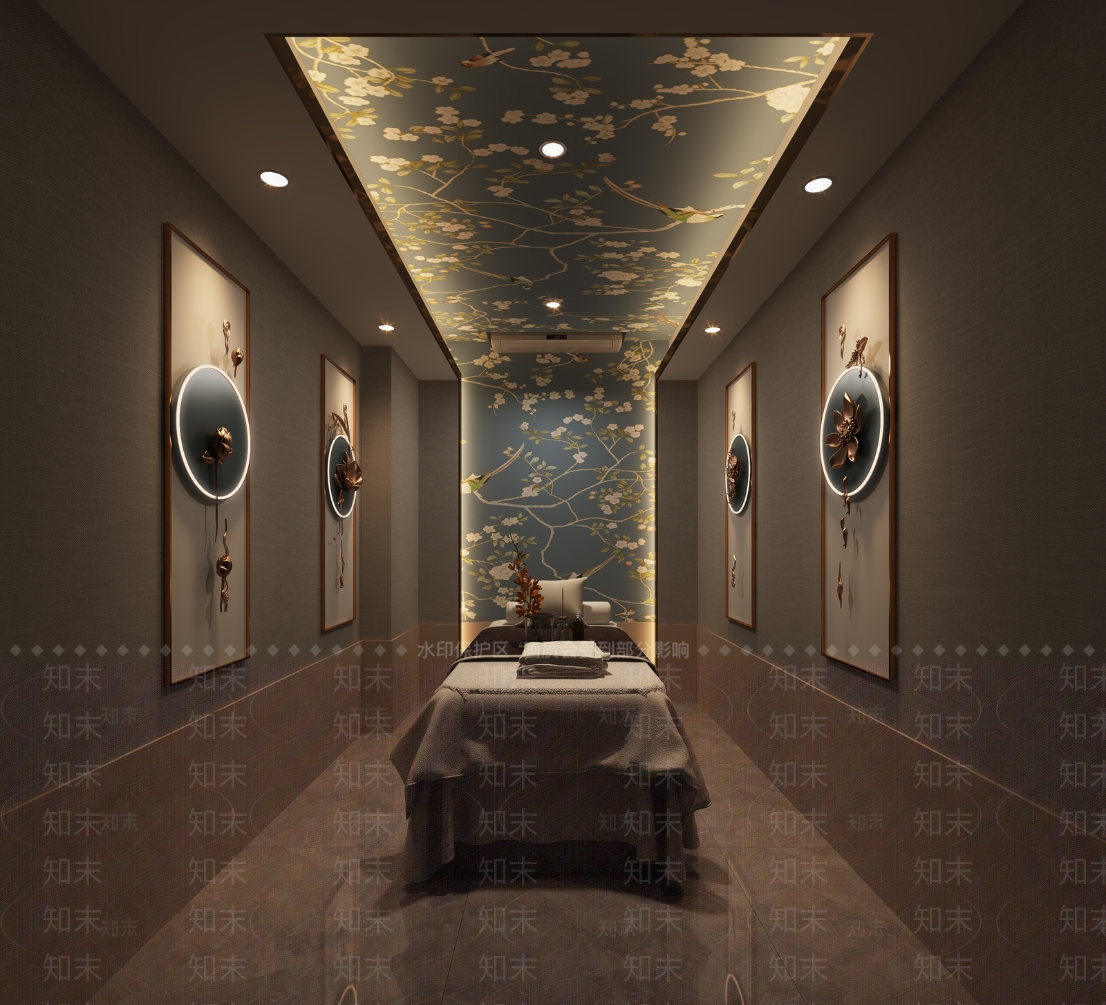 新中式美容SPA店3D模型下载【ID:1138661090】_知末3d模型网