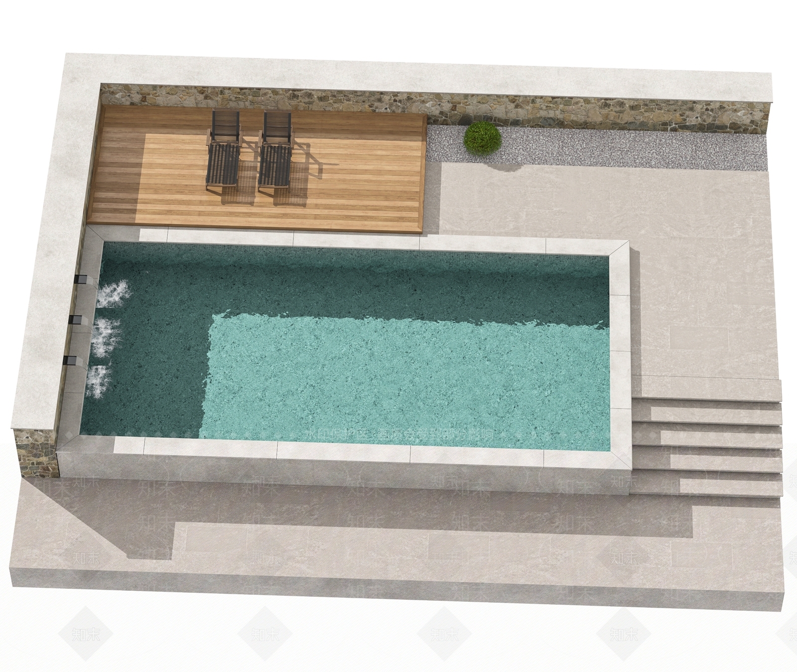 现代户外游泳池SU模型下载【ID:1138662432】