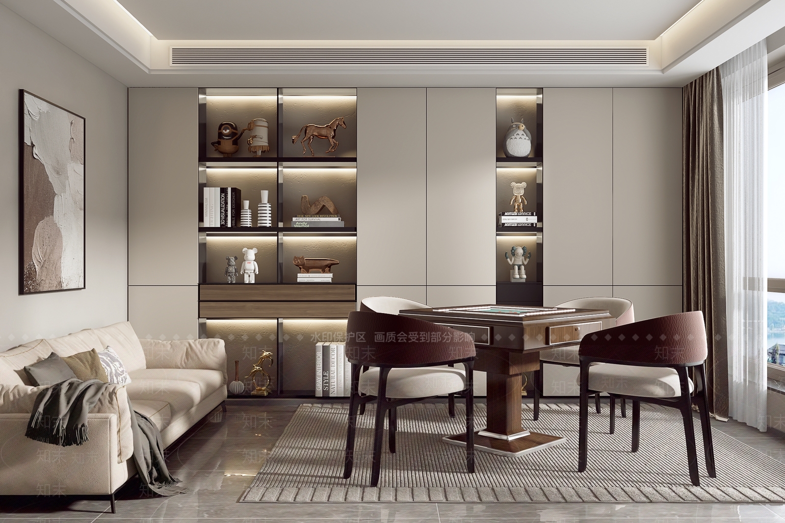 现代麻将室3D模型下载【ID:1138664417】