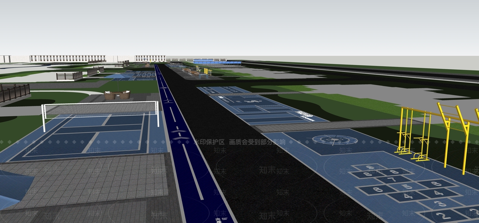 现代小区消防登高面SU模型下载【ID:1138668432】