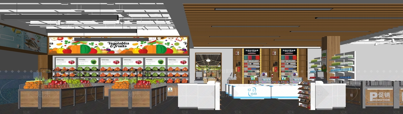 现代生鲜超市SU模型下载【ID:1138677277】