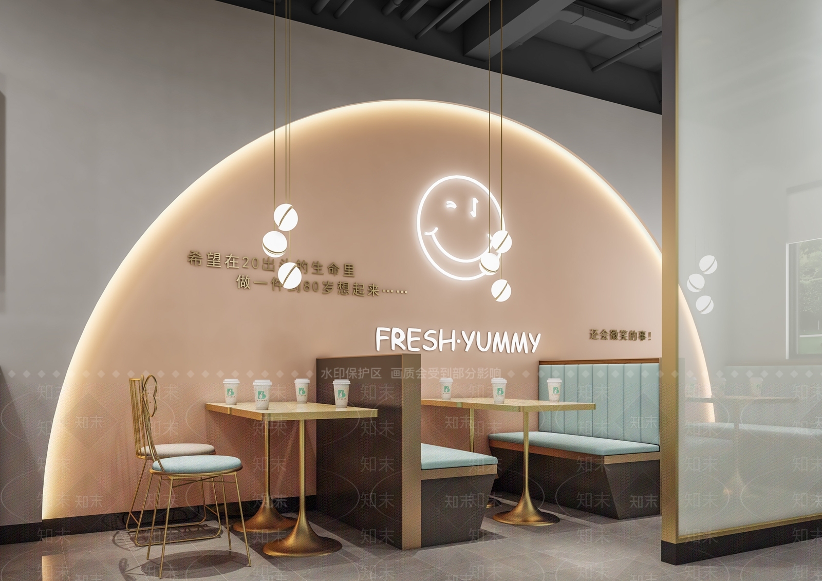 现代甜品奶茶店3D模型下载【ID:1138677249】