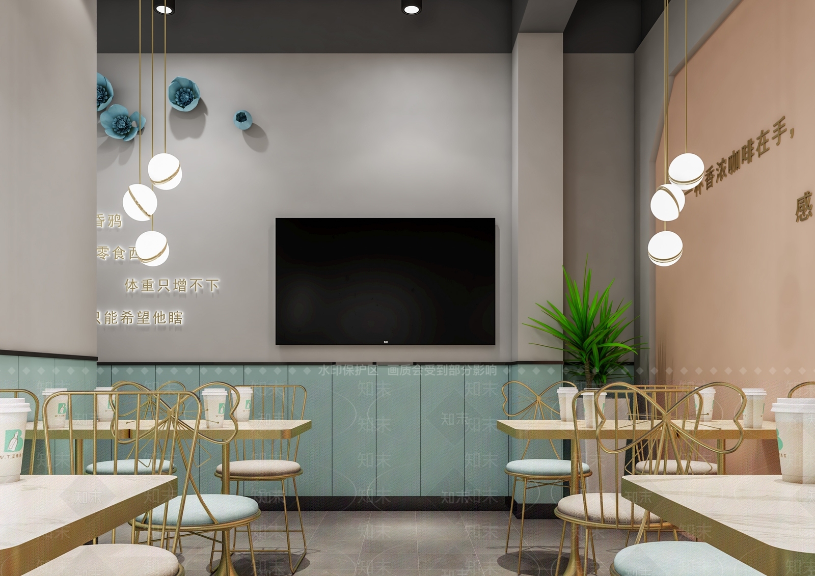 现代甜品奶茶店3D模型下载【ID:1138677249】