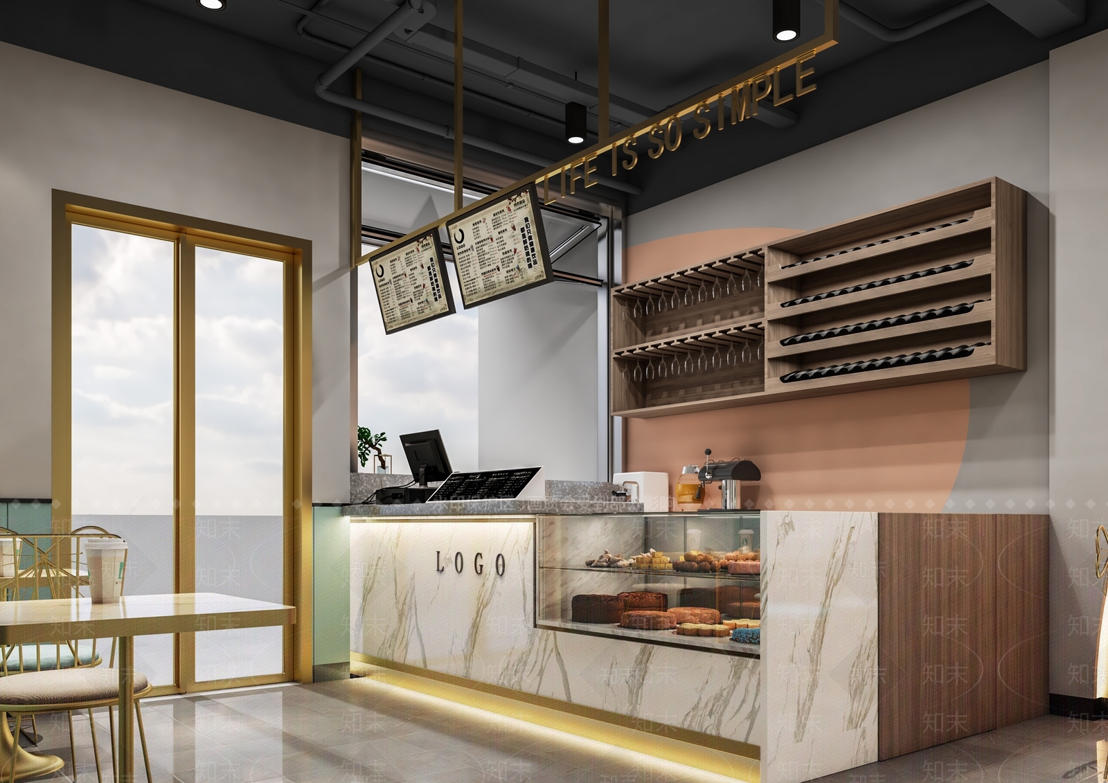 现代甜品奶茶店3D模型下载【ID:1138677249】