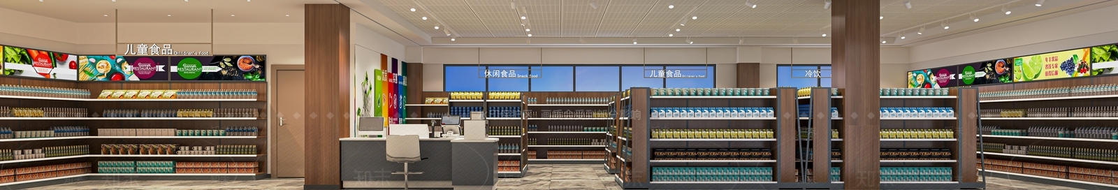 现代超市SU模型下载【ID:1138677601】