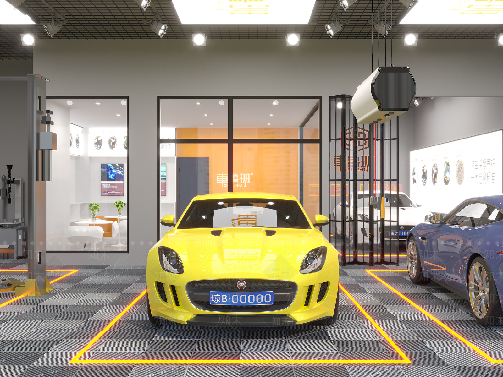 现代汽修店3D模型下载【ID:1138681201】