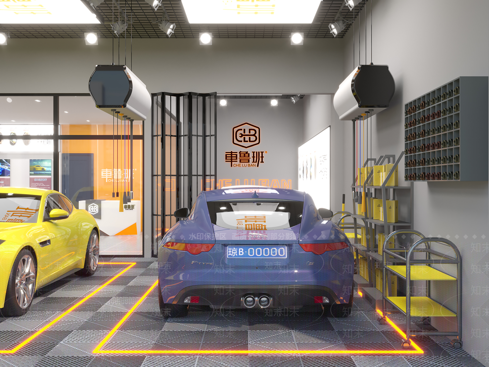 现代汽修店3D模型下载【ID:1138681201】