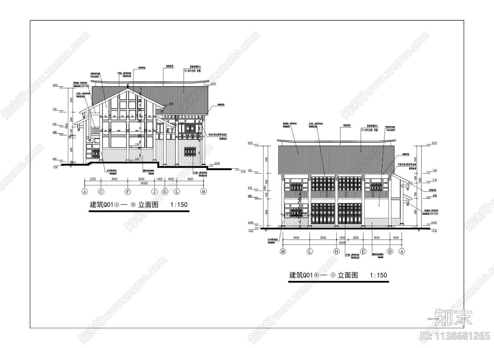 奇胜门游客中心及停车场cad施工图下载【ID:1138681265】