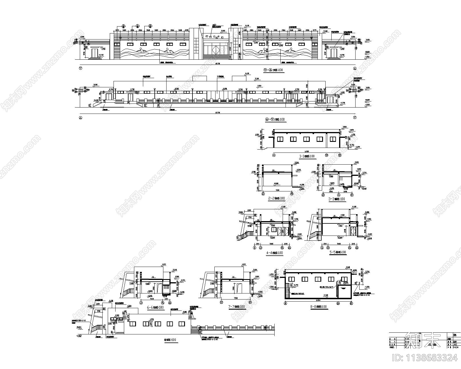 标准游泳馆建筑施工图下载【ID:1138683324】