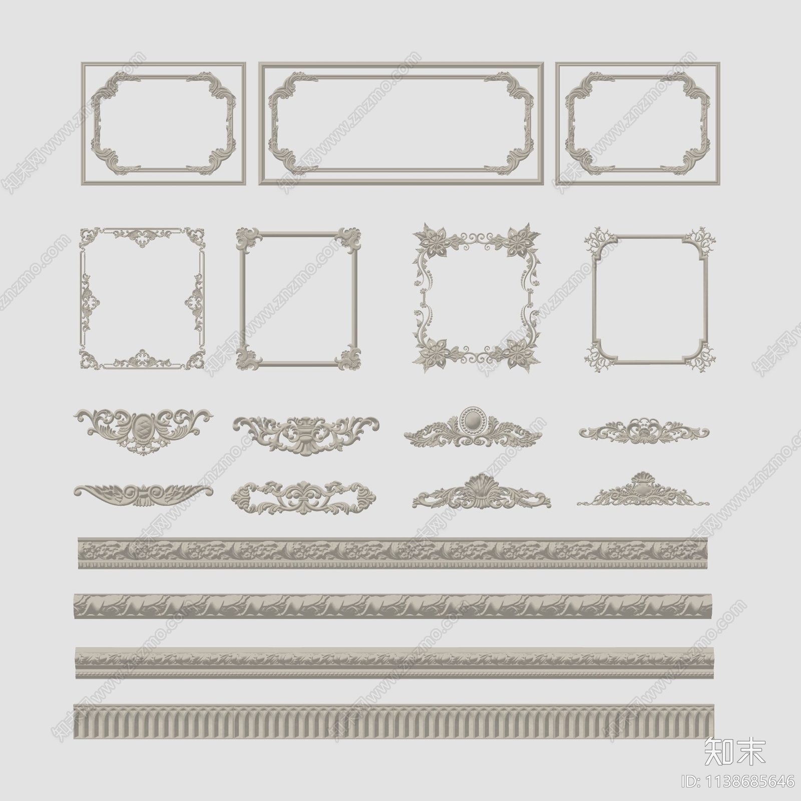 欧式雕花SU模型下载【ID:1138685646】
