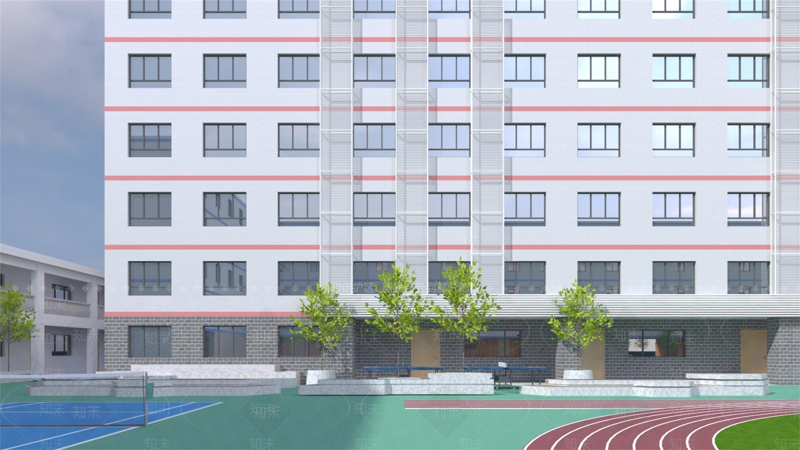 现代学校建筑景观3D模型下载【ID:1138685929】