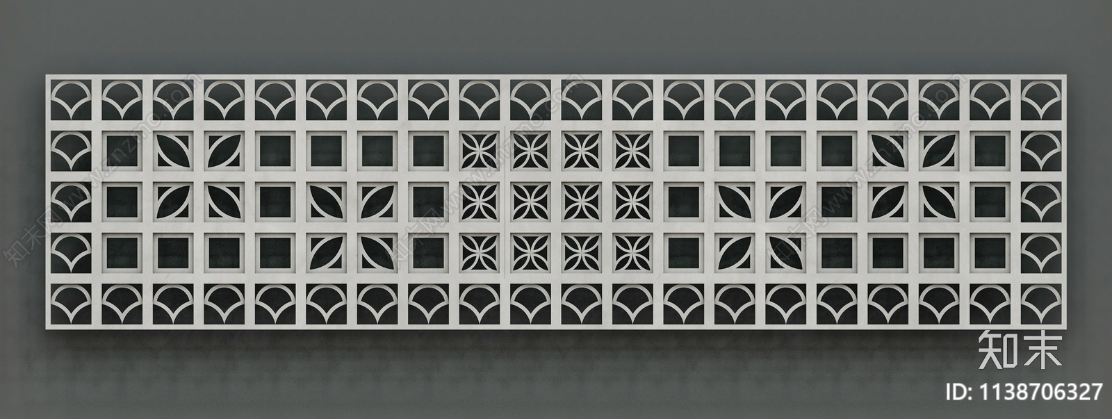 现代镂空砖墙隔断SU模型下载【ID:1138706327】