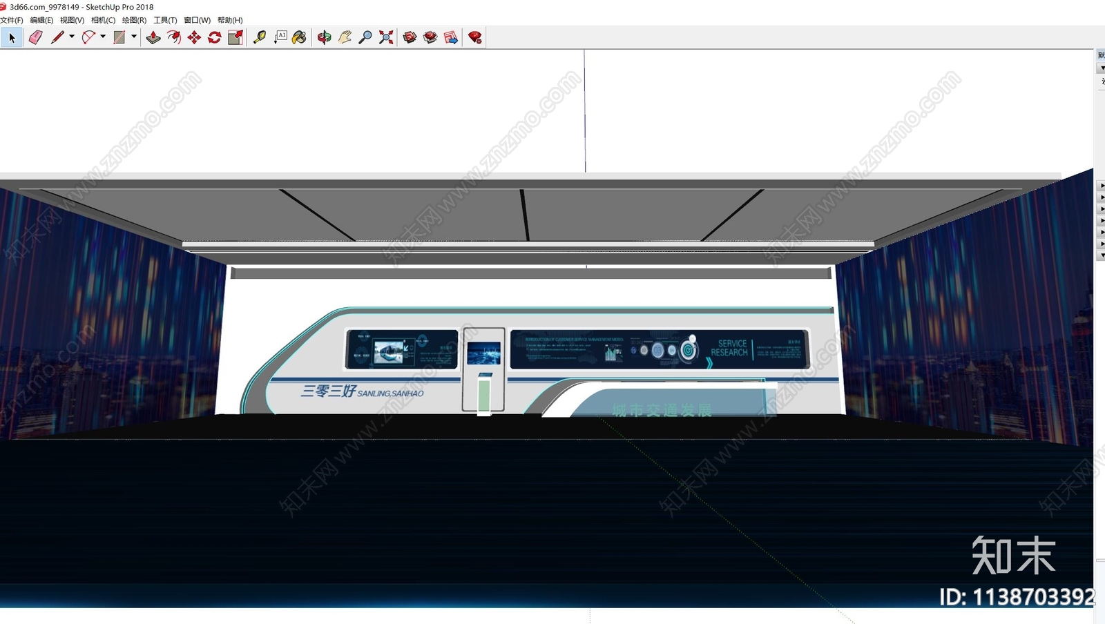 现代科技展览展馆SU模型下载【ID:1138703392】
