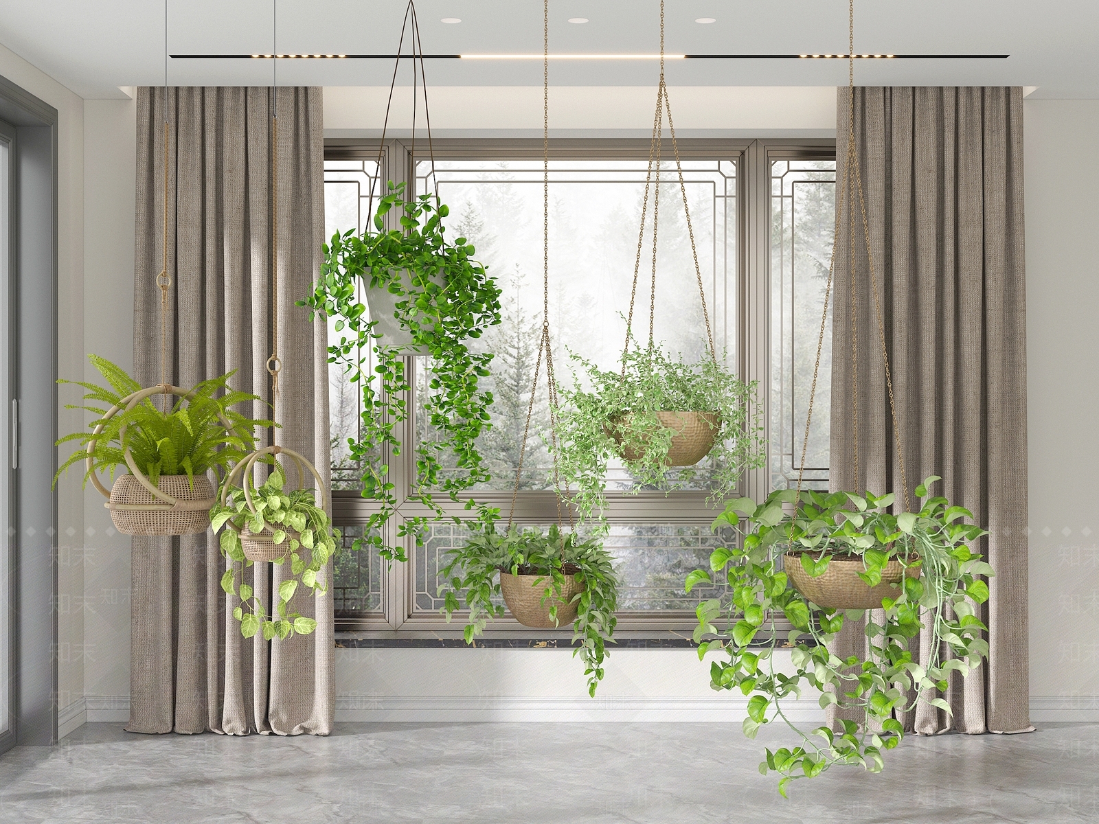 绿植吊篮3D模型下载【ID:1138703999】