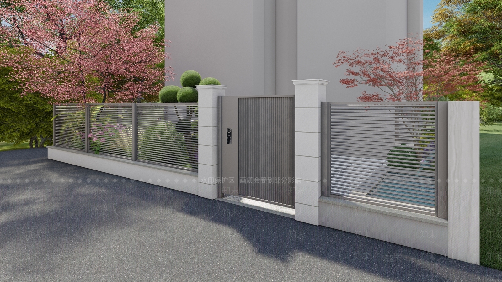现代庭院门SU模型下载【ID:1139098994】