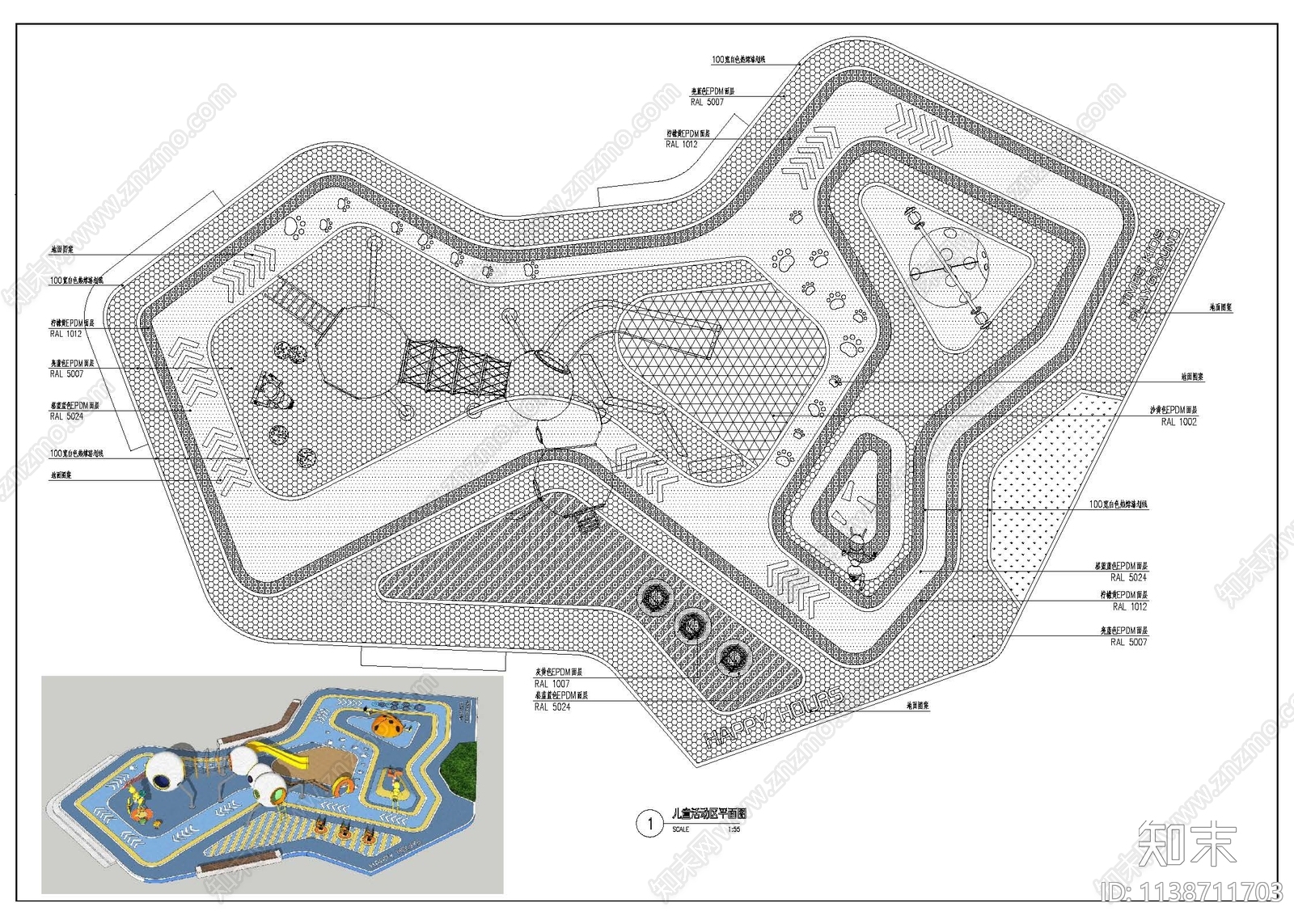 儿童活动区施工图下载【ID:1138711703】