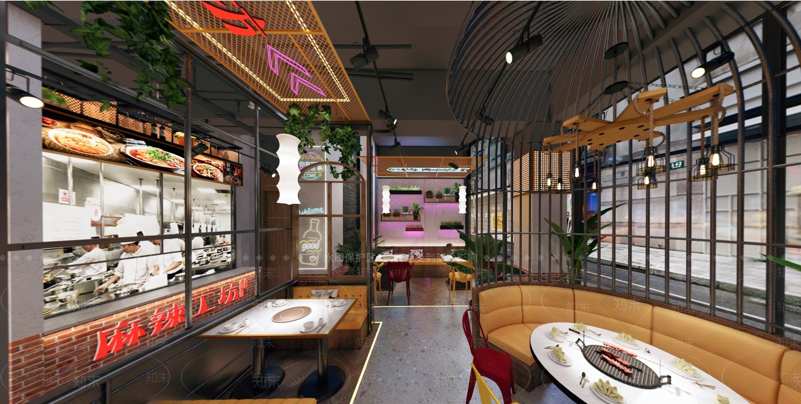 工业风烧烤店SU模型下载【ID:1138723510】