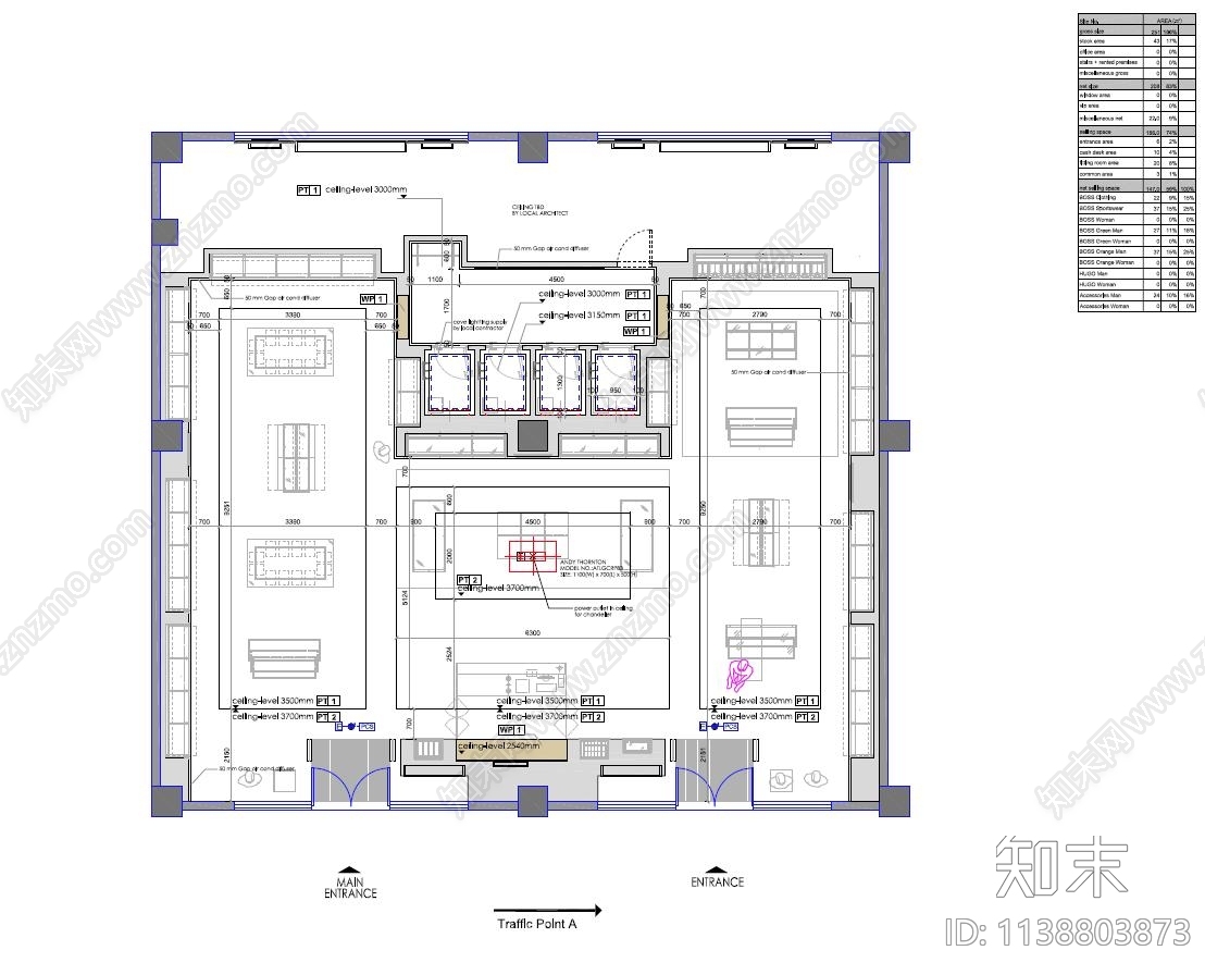 boss品牌专卖店cad施工图下载【ID:1138803873】
