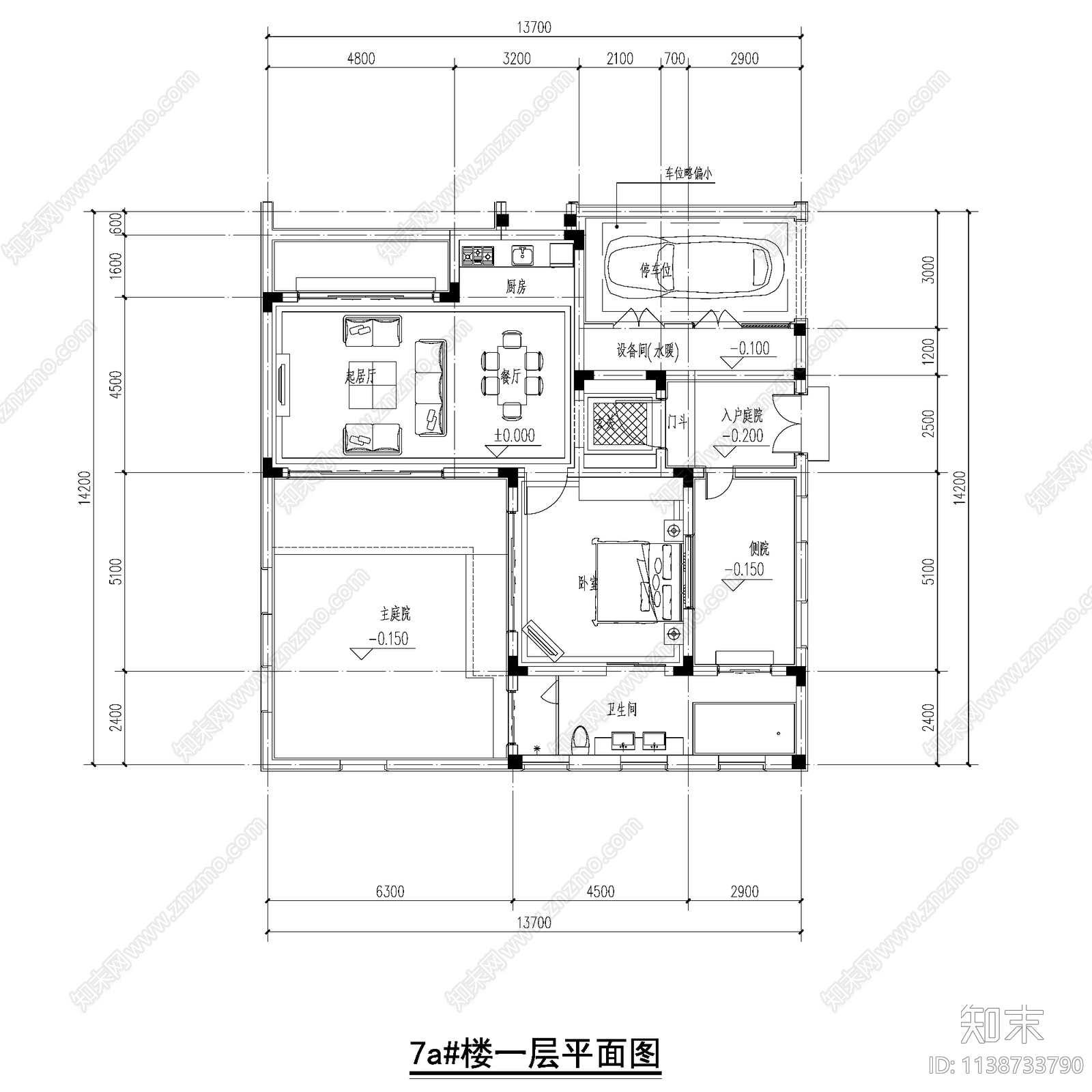 多层高层别墅度假公寓户型图cad施工图下载【ID:1138733790】