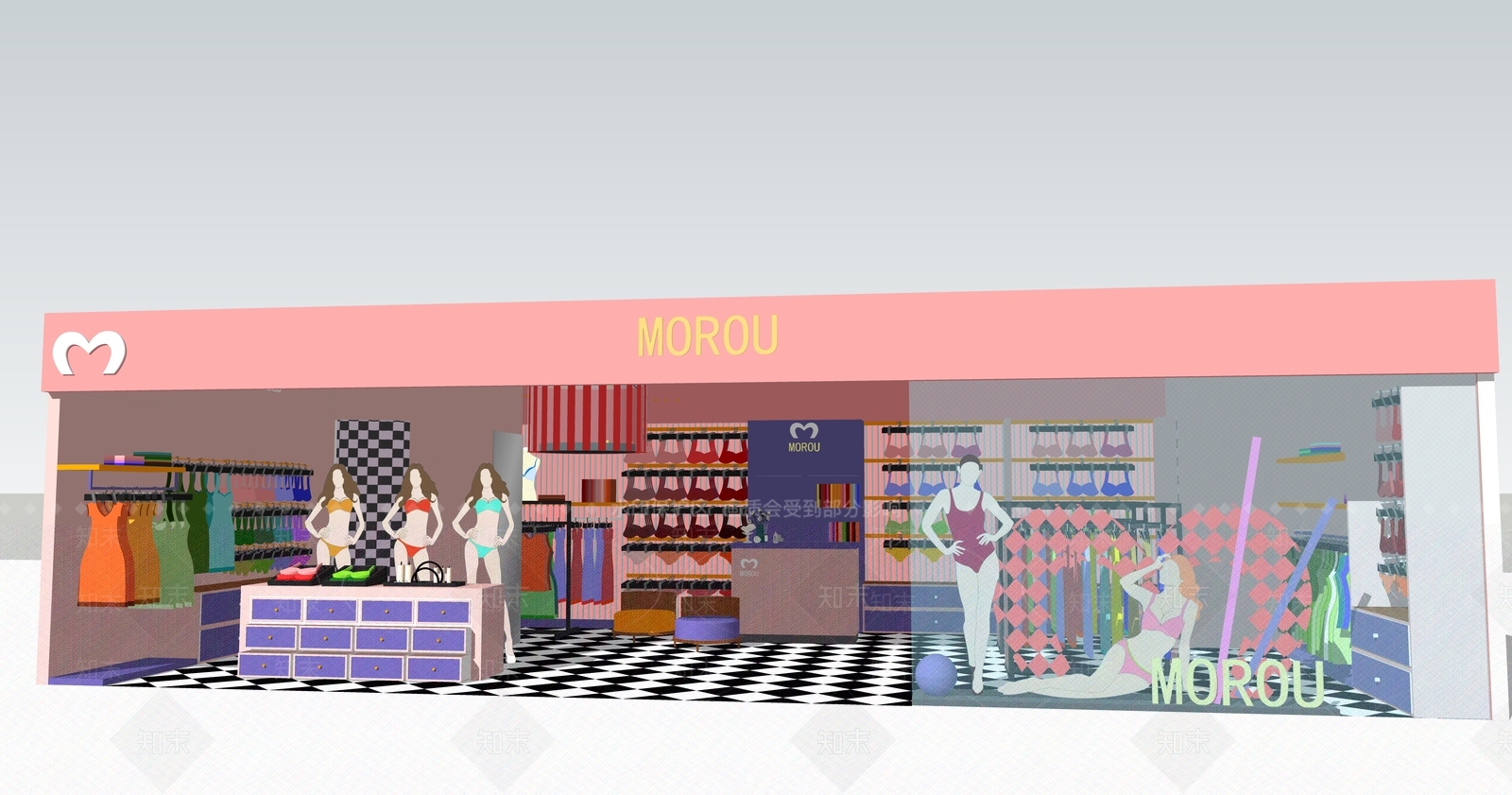 现代内衣店SU模型下载【ID:1138738407】
