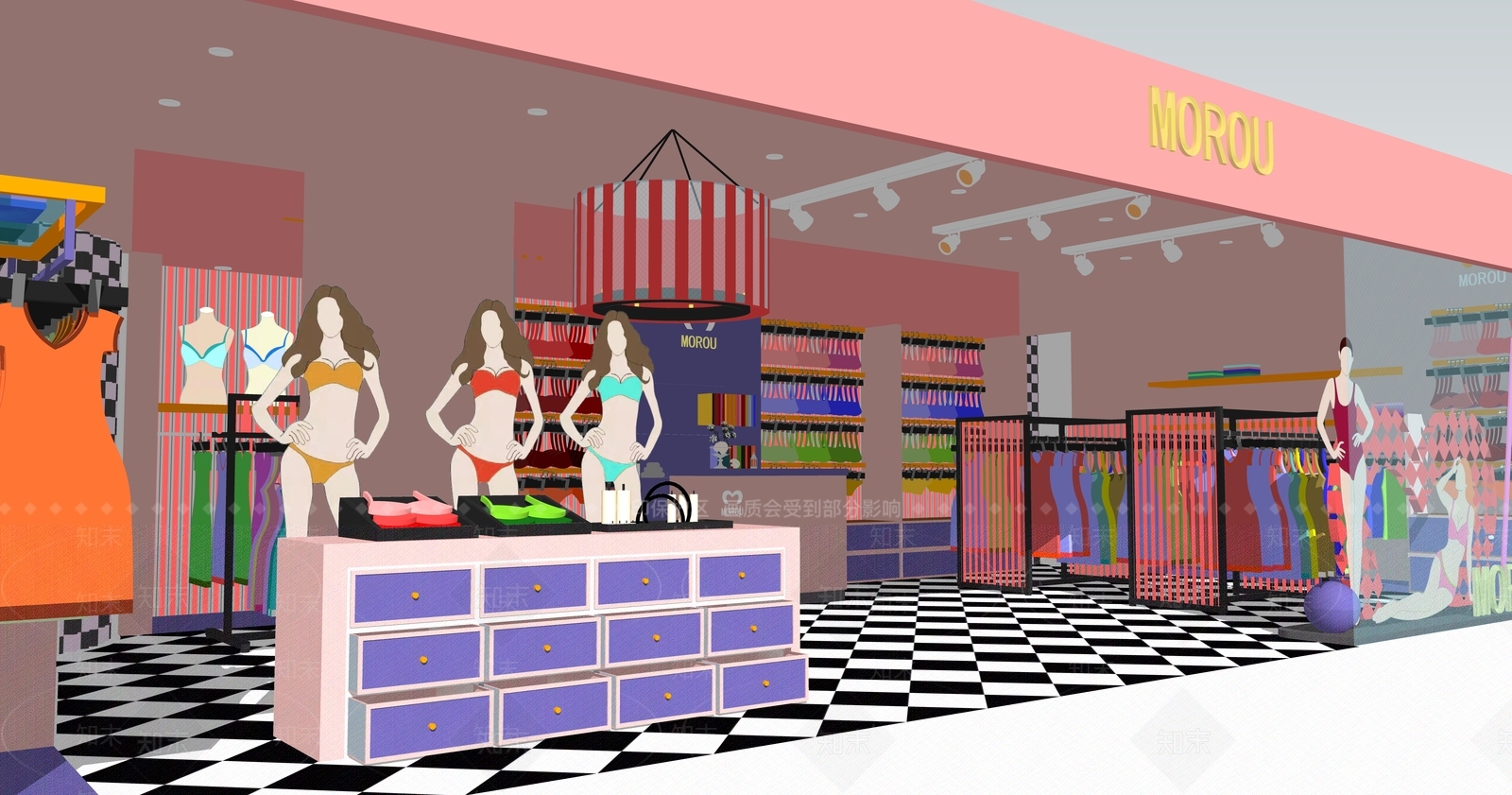 现代内衣店SU模型下载【ID:1138738407】