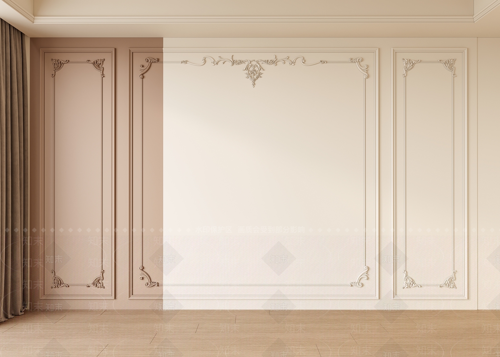法式石膏线背景墙3D模型下载【ID:1138740442】